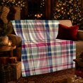 thumbnail image 3 of Soft Pink And Sage Plaid With Navy, Cozy Flannel Blanket with Soft Traditional Plaid Print, Housewarming Gift for Soft Plaid Enthusiasts, Home Decor for Bedroom and Living Room, 3 of 7