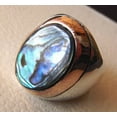 thumbnail image 3 of Abalone Shell Heavy Ring, Natural Abalone Shell, Birthstone Abalone Shell, Silver Jewelry, 925 Silver Ring, Birthday Gift, Heavy Mens Ring, Gemstone, Mans Designer Ring, Christmas, Mens Signet Ring, 3 of 6