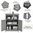 thumbnail image 6 of YANG2 Bathroom Floor Cabinet, Wooden Storage Cabinet with Double Shutter Doors & 3-Position Adjustable Shelf, Side Storage Organizer Cabinet, 23.5 x 12 x 31.5 inches (Grey), 6 of 7