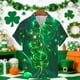 thumbnail image 1 of Blusa y camisa de manga corta con cuello vuelto para hombre Camisa de manga corta estampada para el Día de San Patricio Tops casuales con cuello vuelto Camisa Blusa Tops para hombre, 1 of 5