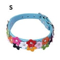 thumbnail image 3 of Alliage de Cuir Collier Animaux de Compagnie Réglable Fleur Collier Collier Collier Chaîne Animaux de Compagnie Décor Collier, Bleu, S, 2.5x37cm, 3 of 8