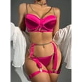 thumbnail image 3 of Conjunto de 3 piezas de lencería sexy abierta que moldea el cuerpo con diseño de hebilla de metal, 3 of 6