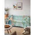 thumbnail image 6 of Teal Beach Coastal Couch Cover, Summer Nautical Coral Shell Botanical Vintage Sofa Cover Blanket for 2 Seat Cushion, Sectional Sofa Slipcover Furniture Protector for Living Room Bedroom 71''x102'', 6 of 9
