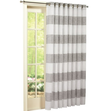 Stripe Patio Door Extra Wide 100 W X 84 L Grommet Top Curtain
