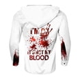 thumbnail image 4 of VBARHMQRT Men's Long Sleeve Shirts Male Printed Theme Casual Round Neck Button Bloodstain Pattern Plus Size Shirt Print Solid Color Hoodie Sweatshirt White, 4 of 5