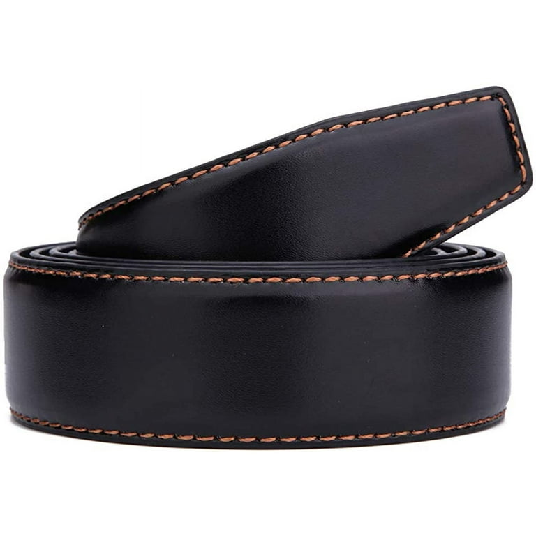 Men's Leather Ratchet Belt Strap Only 35mm 1 3/8,Leather Belt without  Buckle,replacement belt