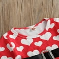 thumbnail image 4 of CNKOO Bébé Fille Robe à Manches Longues Coeur Imprimé Maille Patchwork Ceinture Décor Robe de Cou, 4 of 6