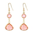thumbnail image 1 of 1 par de pendientes para mujer hechos a mano con forma de gota de agua y cristales de imitación azul y rosa, regalo de joyería., 1 of 8