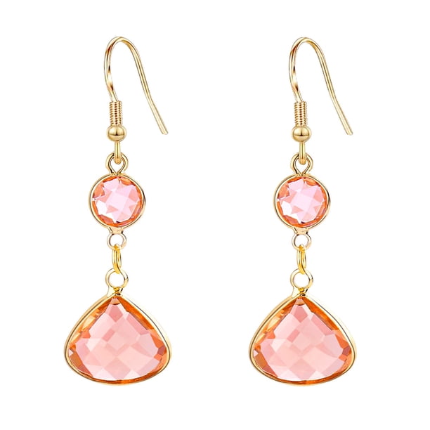 1 par de pendientes para mujer hechos a mano con forma de gota de agua y cristales de imitación azul y rosa, regalo de joyería.