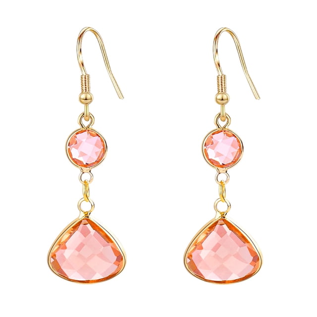 1 par de pendientes para mujer hechos a mano con forma de gota de agua y cristales de imitación azul y rosa, regalo de joyería.