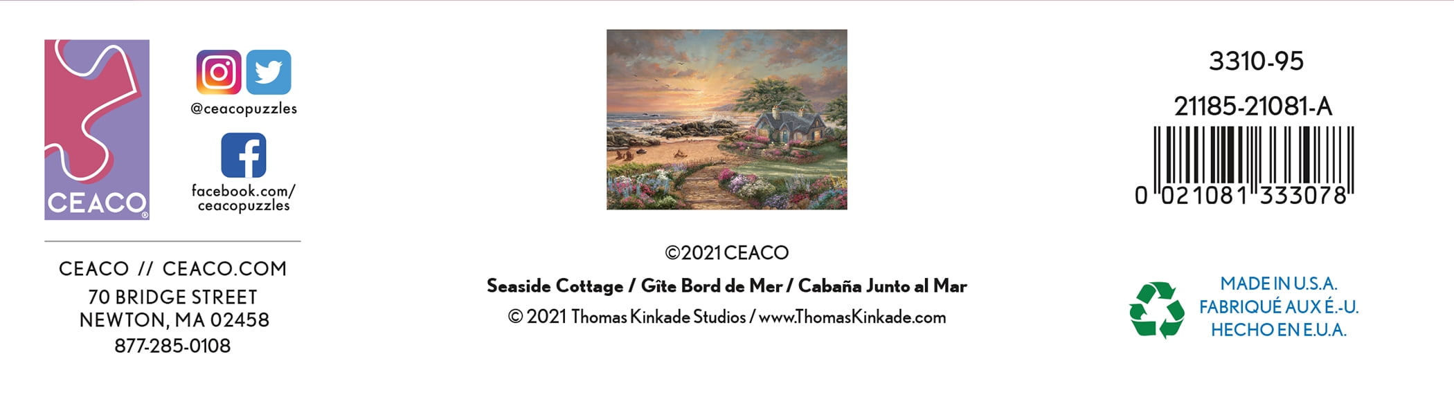 Ceaco - Thomas Kinkade - Seaside Cottage - 1000 Piece Jigsaw Puzzle