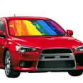 thumbnail image 2 of Disketp Windshield Sun Shade, Car Sun Shade For Front Window Rainbow Colored Sunshades Sun Visor Protector Blocks Uv Rays Foldable, 2 of 9