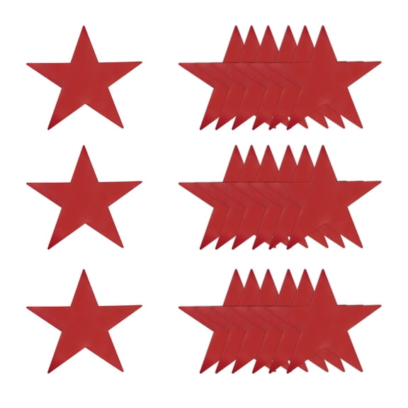 24 Pcs Red Stars Cutouts, 6 Inch Double Printed Paper Stars Cutout