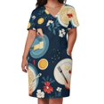thumbnail image 3 of Womens Casual Dresses Tropical Fruits with Exotic Flavors Short Sleeve Dress Summer Dresses for Women 2025, 3 of 6