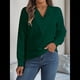 thumbnail image 4 of Blusa Plisada de Larga con Cuello en V para Mujer, Ideal para Oficina Verde M, 4 of 8