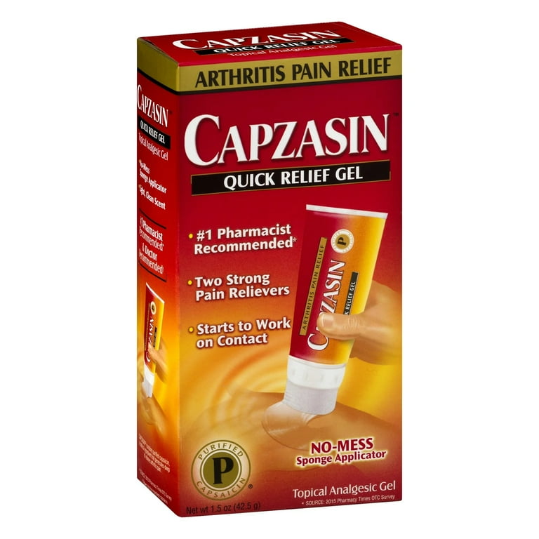 Capzasin Quick Relief Gel, Topical Analgesic with Capsaicin and