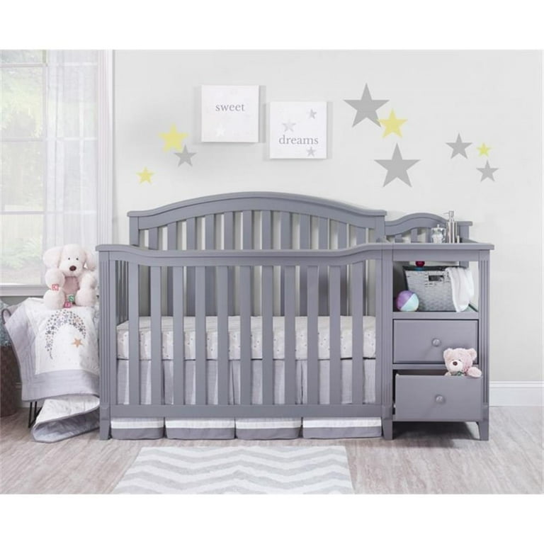 Sorelle Furniture Berkley 4 in 1 Convertible Crib and Changer Gray