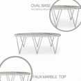 thumbnail image 3 of Oval marble coffee table in chrome, shiny finish, 3 of 4