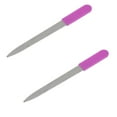 thumbnail image 4 of 2pcs Stainless Steel Double Side Nail File Emery Board Straight Nail Files Nail Polish Patching Professional Tools (Rosy, 4 of 7