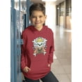 thumbnail image 2 of Skull With Dog Modern Style  Hoodie Juniors -Image by Shutterstock,  Small, 2 of 4