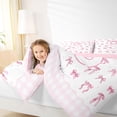 thumbnail image 4 of Erosebridal Girls Bowtie Gifts 7 Pieces Bedding Comforter Set,Pink Personalized Initial Letter S Full Bedding Set For Kids,Pink Reversible, 4 of 7