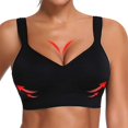 thumbnail image 2 of Women Wireless Padded Sports Bra Push Up Workout Gym Yoga Seamless Crop Top Comfy Vest3XL, 2 of 4