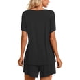 thumbnail image 5 of Xihbxyly Short Sets Women 2 Piece Outfits, Womens Loungewear Set Pajamas for Women's Short Sleeve Pajama Set V Ncek Tops and Shorts Sleepwear Loungewear Tracksuit Jumpsuit, 5 of 7