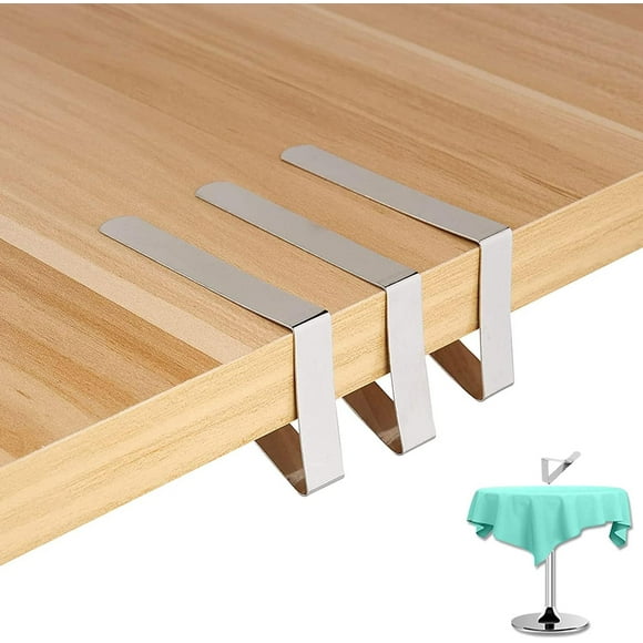 Lunfar 12 Pieces Stainless Tablecloth Clip, Table Cloth Clip Non-Slip Fixing, Stainless Steel Tablecloth Clips, Garden Table Cloth, for Children's Picnic Table Restaurant Picnic Wedding