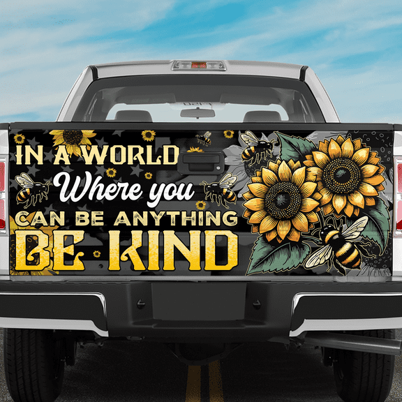 Lotusprinthandmade Kindness Bee Tailgate Wrap 24"x58", Kindness Bee Tailgate Sticker Decal Wrap