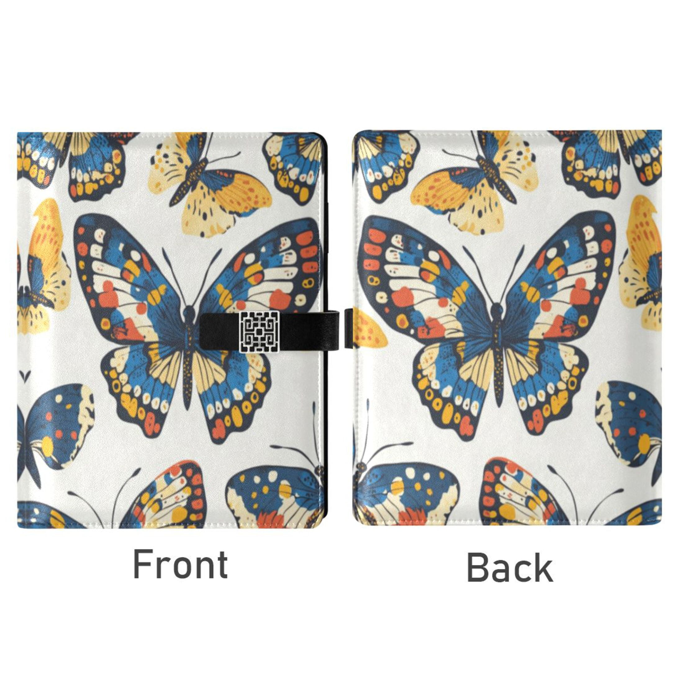 Leather Planner Leather Notebook Notebook Journal Binder Design Pen Pocket Design Convenient for Storage Beautiful Colored Butterfly