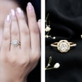 thumbnail image 3 of Rosec Jewels - Lab Created Diamond Engagement Ring - Designer Floral Halo Ring - EF-VS Quality, 10K Yellow Gold, US 12.50, 3 of 8