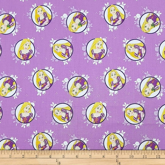 Eugene Textiles Disney Forever Princess Rapunzel In Circles in Fabric, Purple, Fabric By The Yard