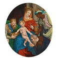 thumbnail image 2 of Manner of Simon de Châlons 12x14 Gold Ornate Wood Frame and Double Matted Museum Art Print Titled - The Madonna and Child with the Magi, 2 of 4