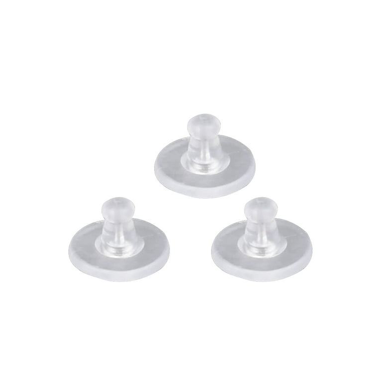 100 Pcs / 1 Pack Replacement Clear Soft Plastic Earring Back Caps Stopper  Plugs