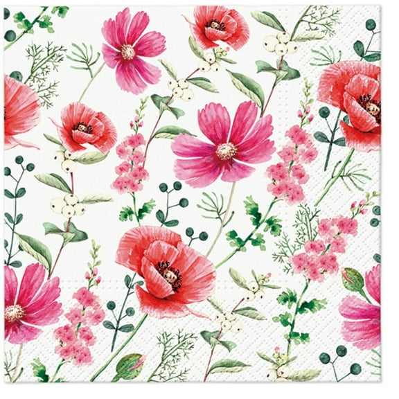 Keep Unique Floral Luncheon Flower Napkins, Everyday Decoupage Napkins, Assorted Color, 20/Pack