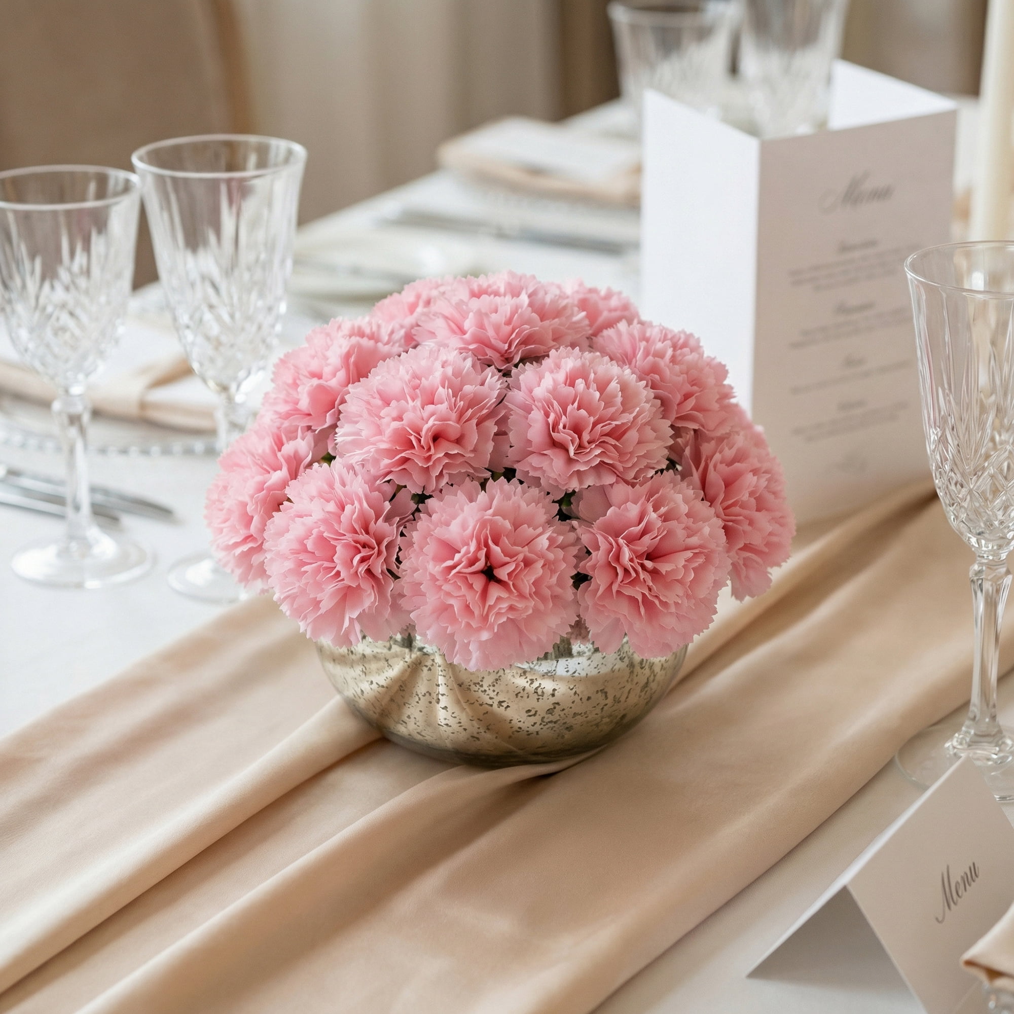 Unique Bargains Artificial Detachable Carnation Flowers Light Pink 5.9"
