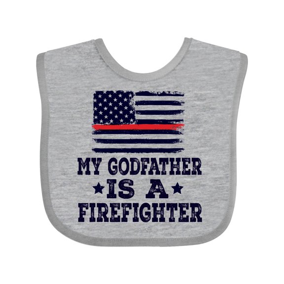 Inktastic Firefighter Godfather Fireman Boys or Girls Baby Bib