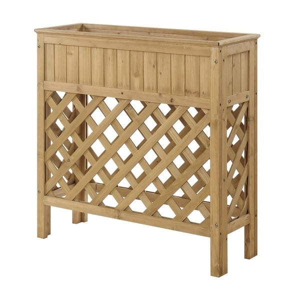 Designs2Go 36" Patio Planter in Weathered Cedar Cinnamon Wood Finish