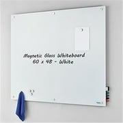 Magnetic Glass Whiteboard, 60 x 48 in. - White