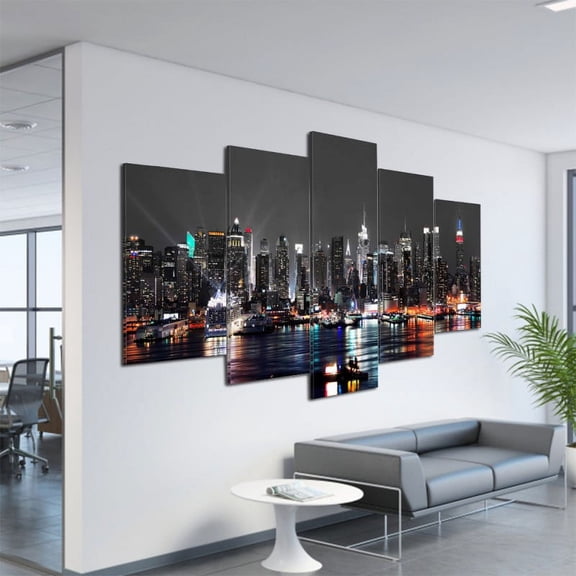 CCOCC Cityscape New York 40” x 20” Canvas Art Prints (Set of 5)