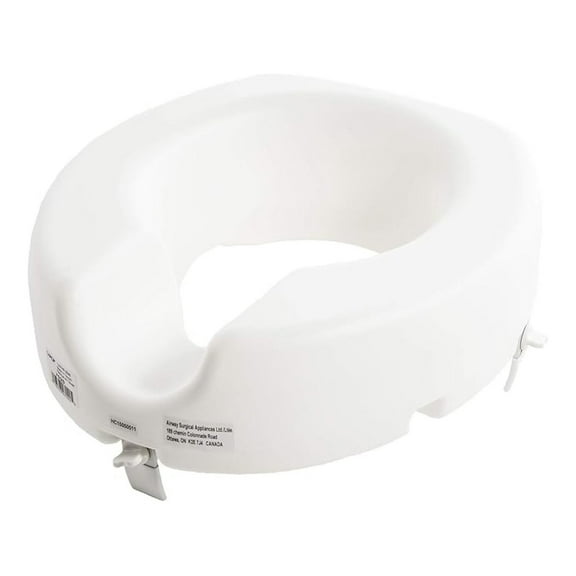 5" Elevated Toilet Seat, Universal Fit, Tall Profile Height Lift, Tightening Stability Lock, Portable Bath Safety Commode Support