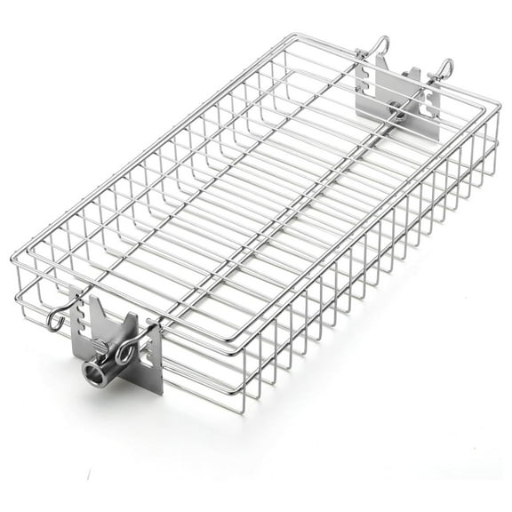 KriKac Flat Rotisserie Basket, Stainless Steel, Grill Accessory