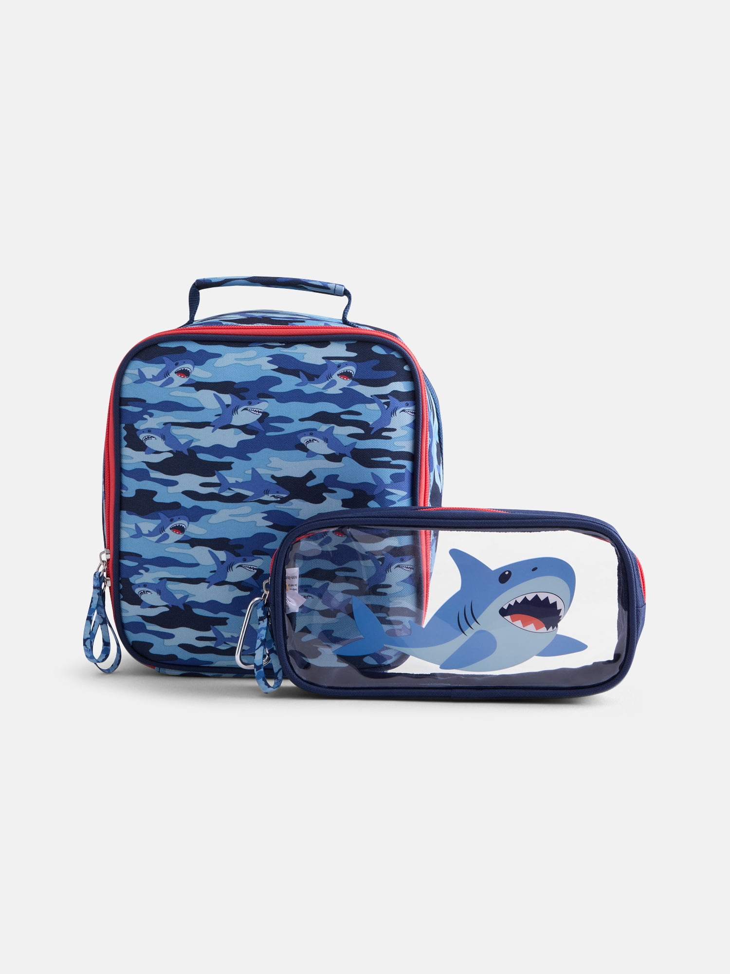Wonder Nation Boy's 17" Shark Bite Backpack & Lunch Set, Blue