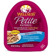 Angle View: Wellness Petite Entrees Mini Filets Grain Free Natural Wet Small Breed Dog Food, Roasted Chicken, 3-Ounce Cup (Pack of 24)