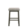 thumbnail image 3 of 25 Inch Wooden Bar Stool with Fabric Seat, Set of 2, Gray, 3 of 5