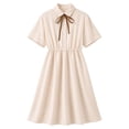 thumbnail image 3 of Shachafan Girls School Tiered Blend Dress For Kids Summer Short Sleeve A Line Party Dress For Girls Girls Dresses for Kids, 3 of 3