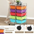 thumbnail image 6 of Gymax 10-Drawer Rolling Storage Cart Tools Scrapbook Paper Organizer on Wheels Multicolor, 6 of 10