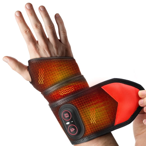 Wrist Heating Pad Massage, Heated Wrist Brace, Cordless Heating Pad with Massage for Knees Elbows Wrists and Ankles Muti-part, 3 Heat and 3 Vibration, Carpal Tunnel Relax, Gifts for Family, Travel