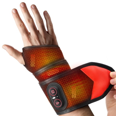 Wrist Heating Pad Massage, Heated Wrist Brace, Cordless Heating Pad with Massage for Knees Elbows Wrists and Ankles Muti-part, 3 Heat and 3 Vibration, Carpal Tunnel Relax, Gifts for Family, Travel