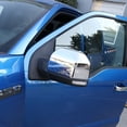 thumbnail image 2 of Chrome Car Rearview Mirror Cover Trim Skull Cap Frame with Carbon Fiber Style Design, 2 of 9